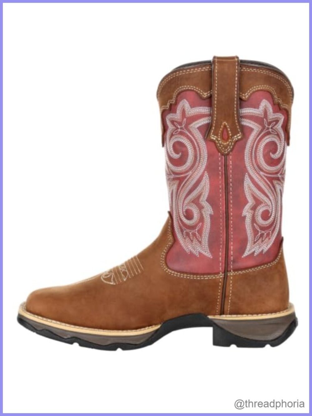 Durango Lady Rebel Western Boot Faux Leather Square Toe Mid-Calf
